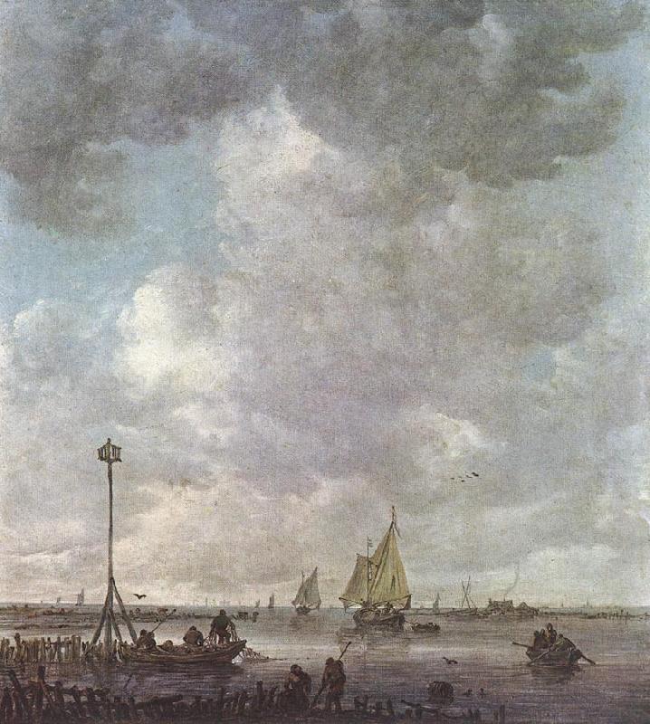 GOYEN, Jan van Marine Landscape with Fishermen fu